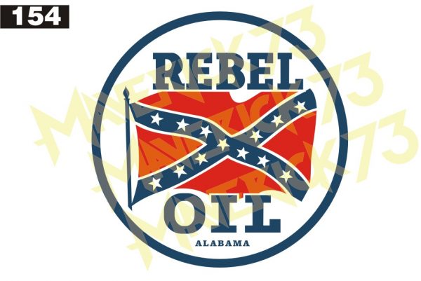 Adesivo Vintage Retro Rebel Oil Alabama